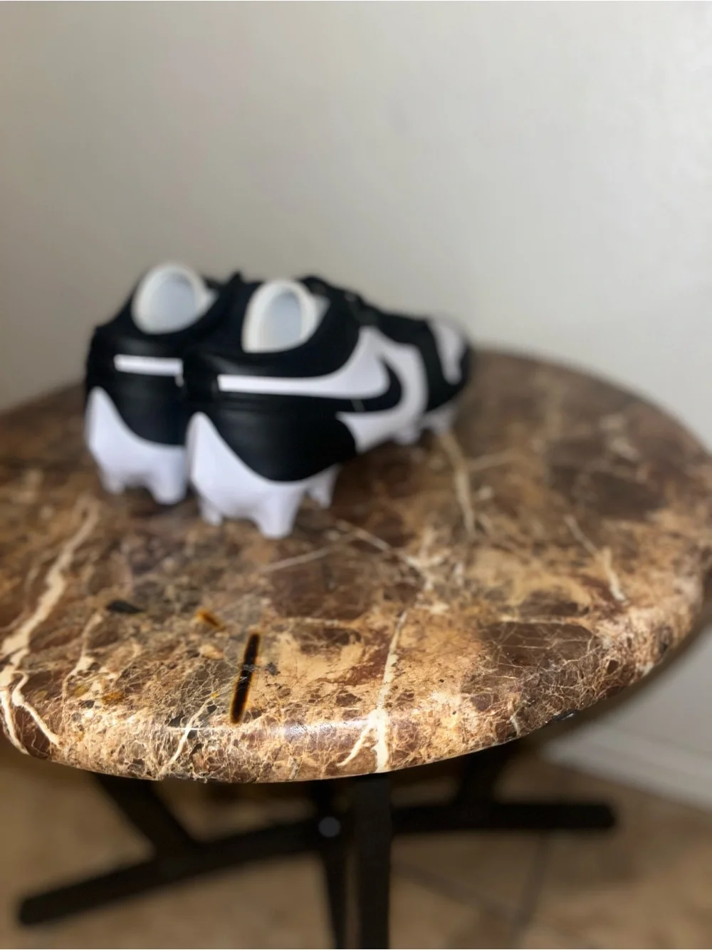 Nike Jordan 1 low Black and White Td  cleats